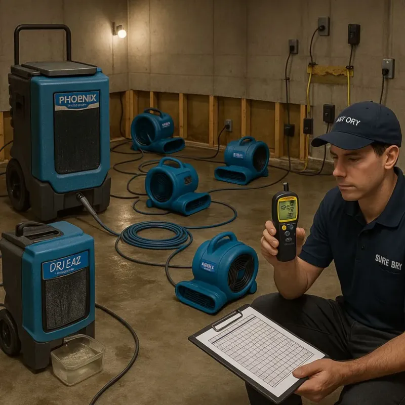 Structural Drying and Dehumidification process in Virginia City, NV
